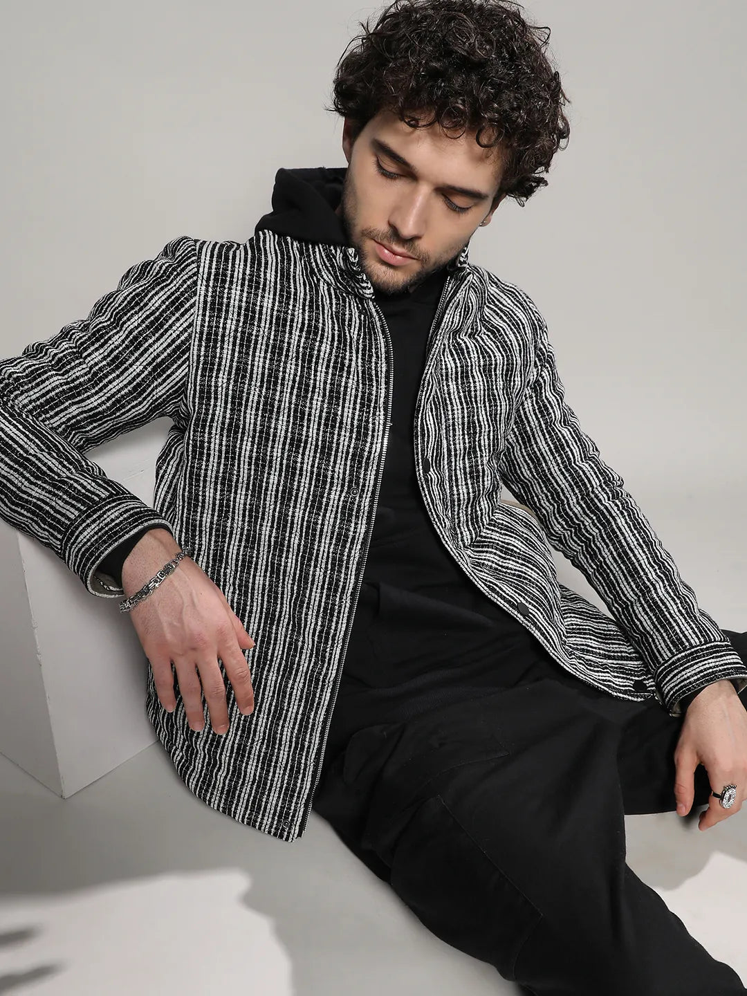 Multitrack Striped Quilted Jacket