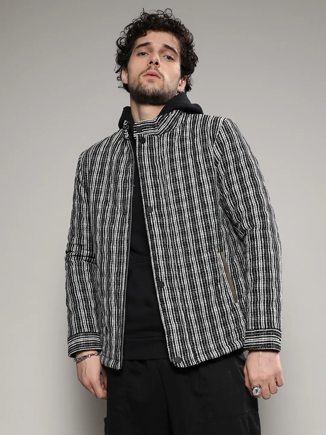 Multitrack Striped Quilted Jacket
