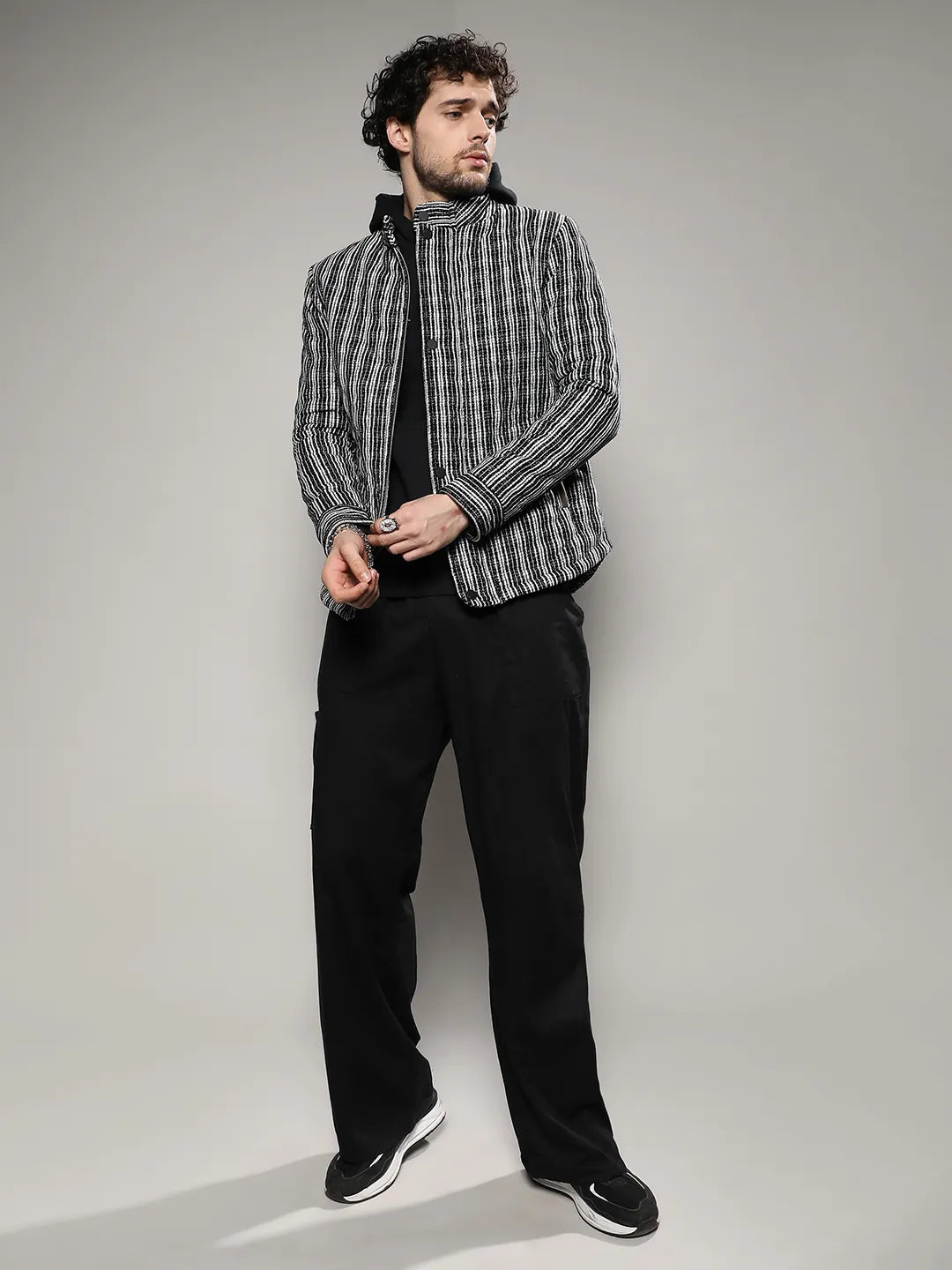 Multitrack Striped Quilted Jacket