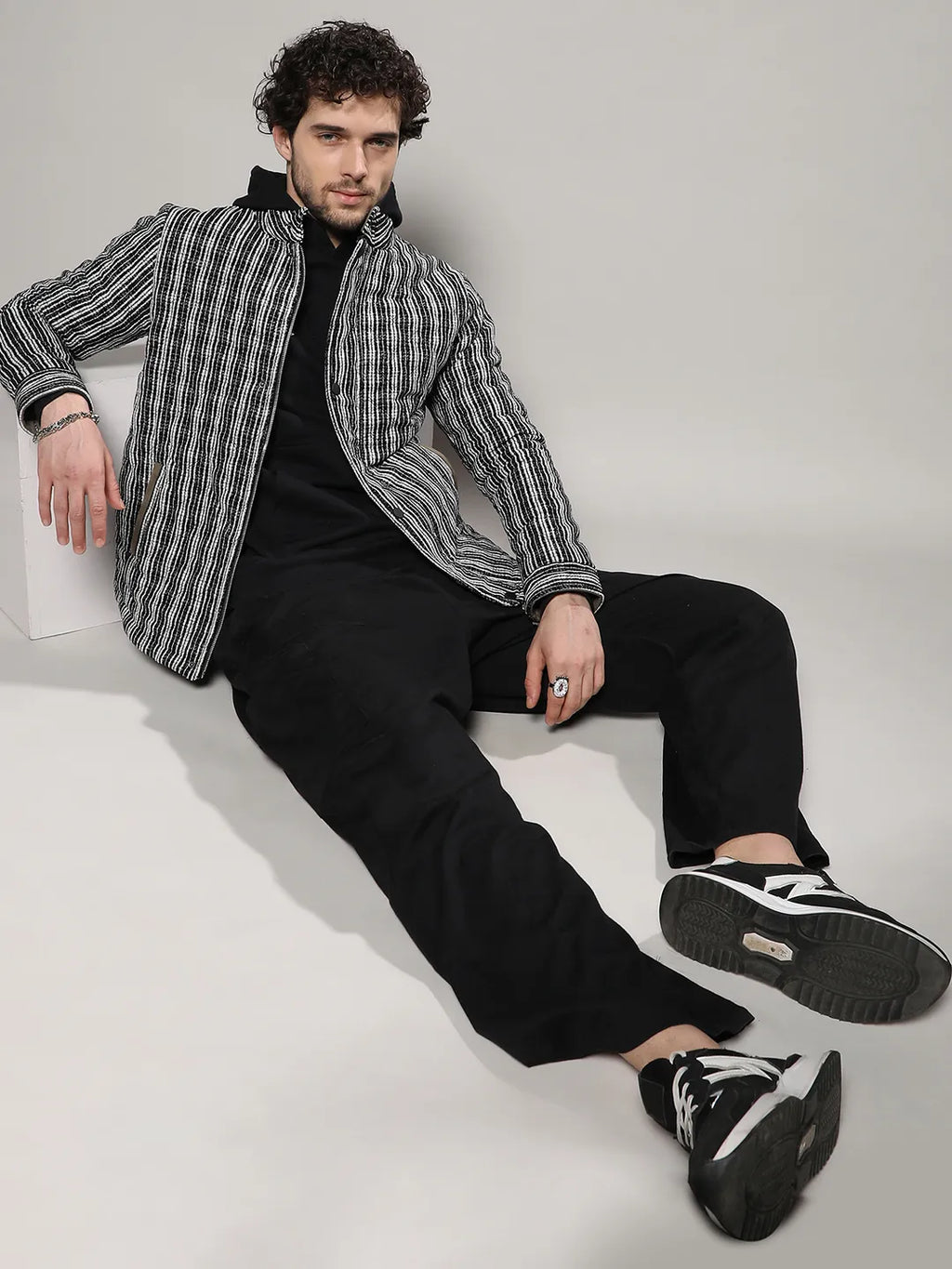 Multitrack Striped Quilted Jacket