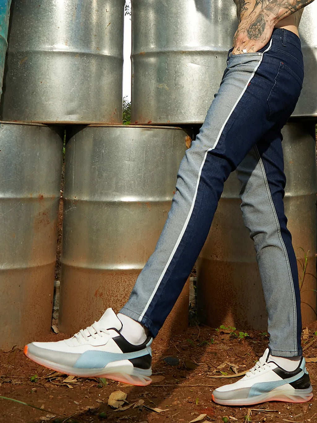 Contrast Back Denim Jeans