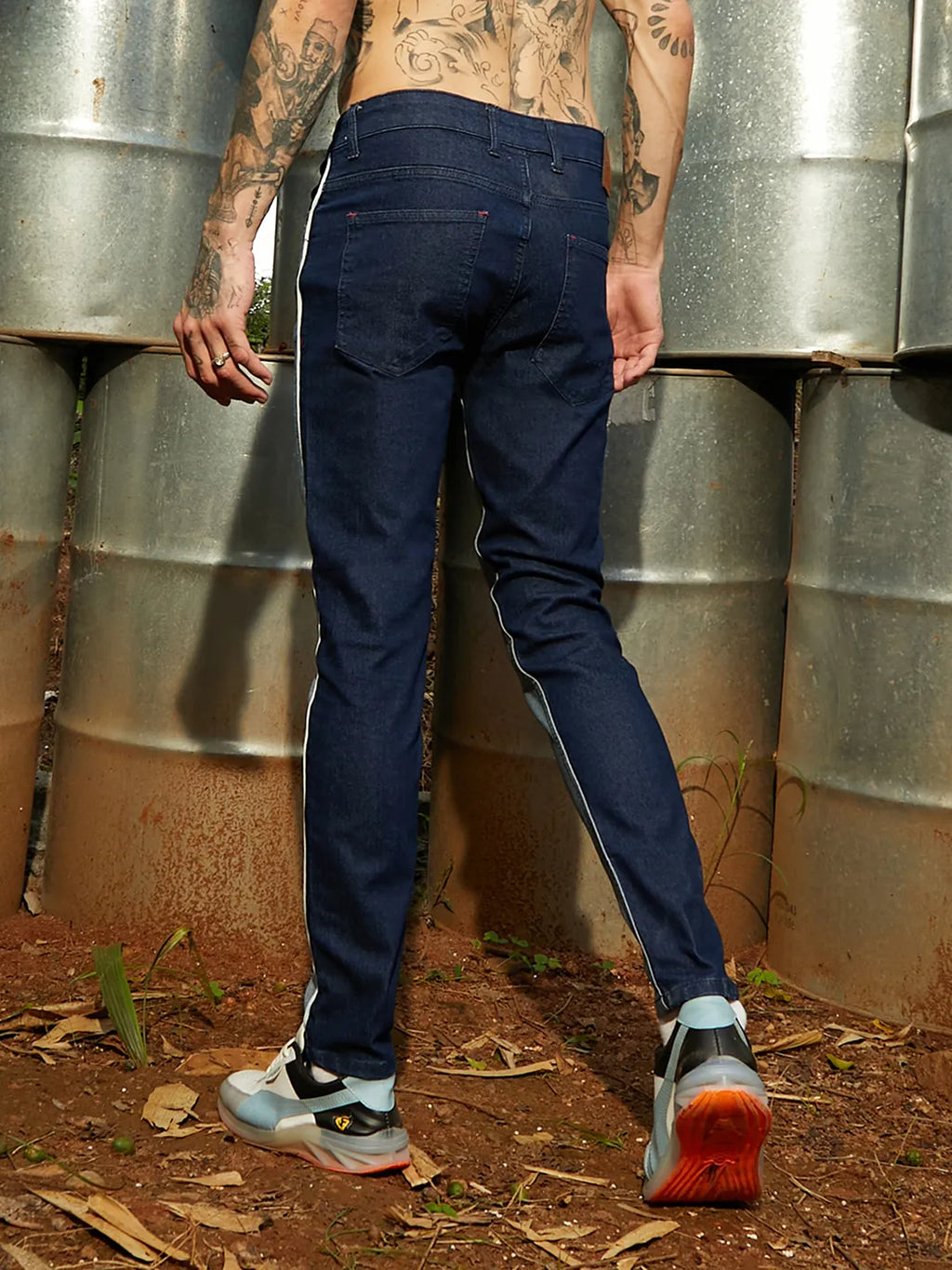 Contrast Back Denim Jeans