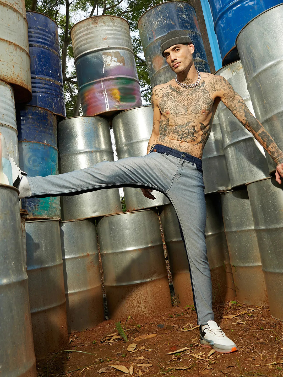 Contrast Back Denim Jeans