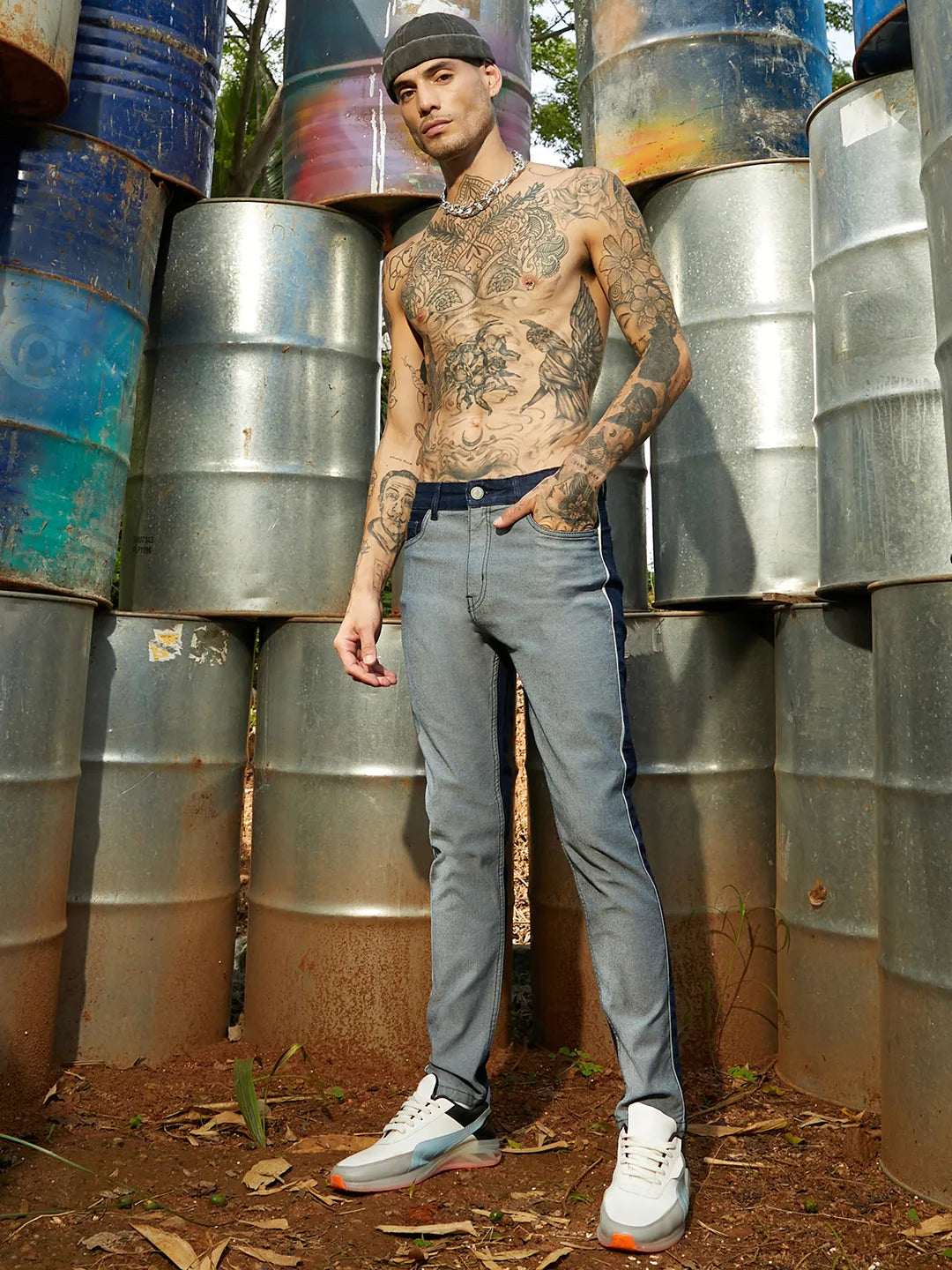 Contrast Back Denim Jeans