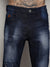 Dark-Wash Distressed Denim Jeans