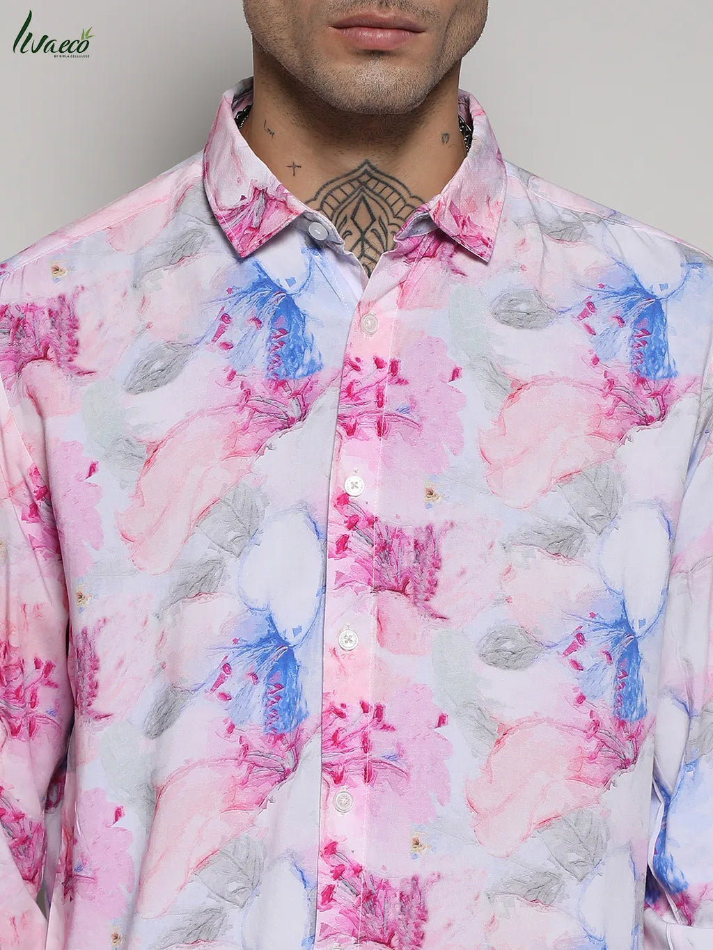 EcoLiva Fuchsia Pink Faded Wildflower Shirt