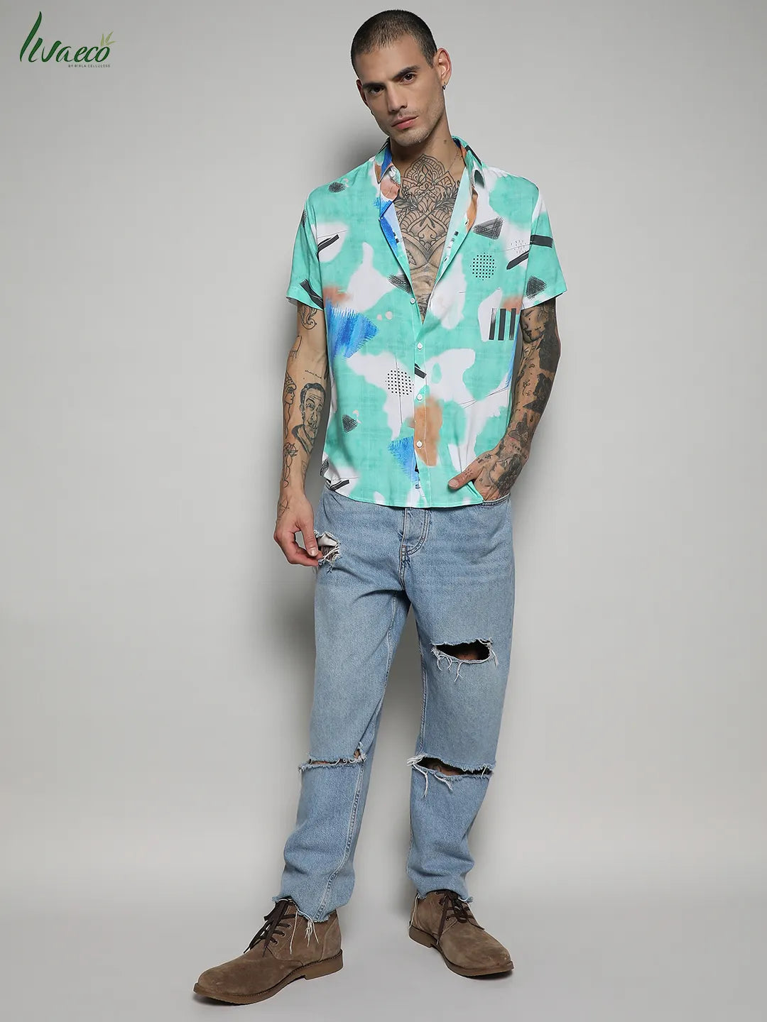 Ecoliva Abstract Strokes Shirt