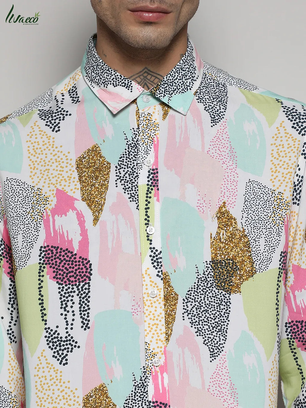 EcoLiva Multicolour Abstract Dotted Shirt