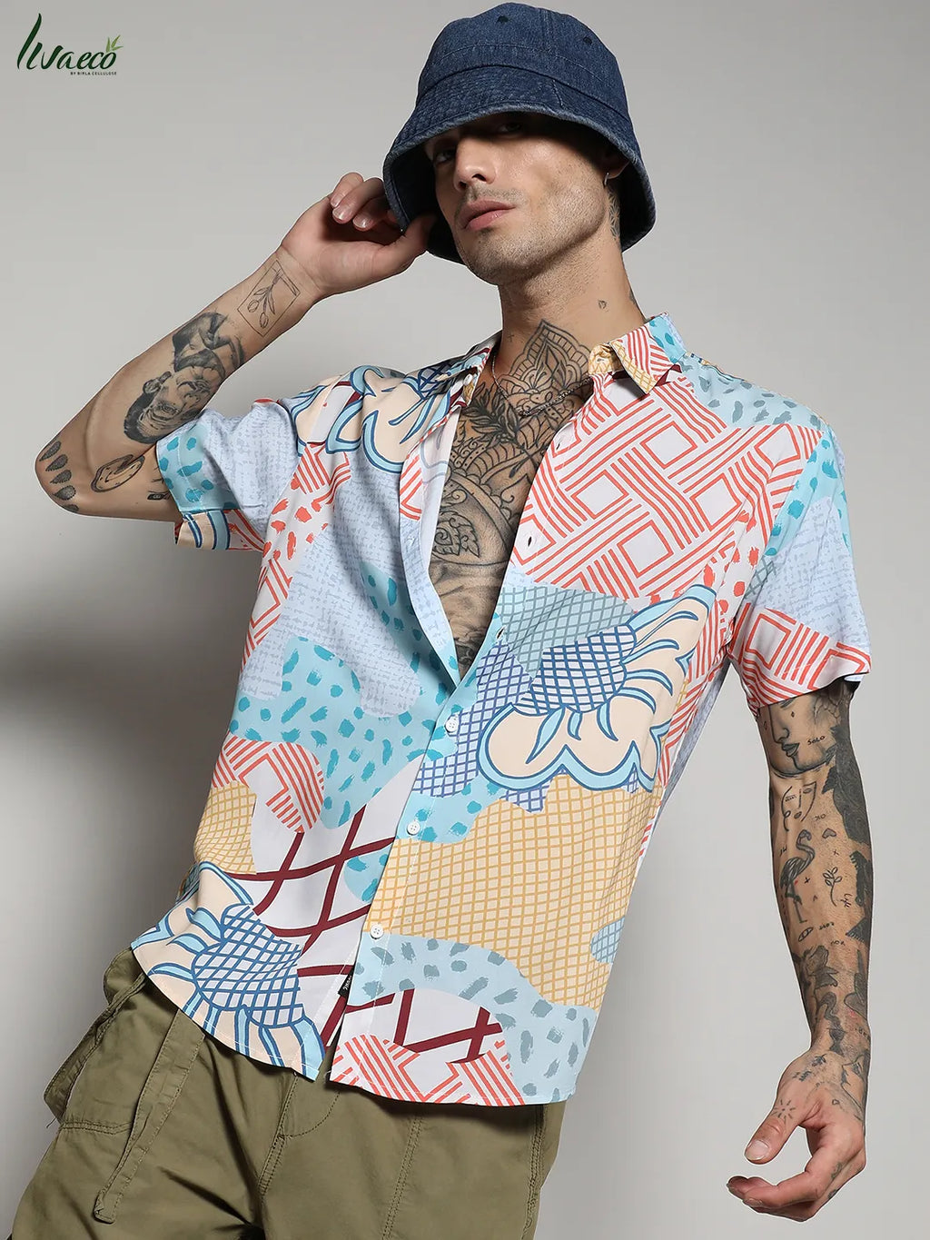 Ecoliva Abstract Patch Shirt