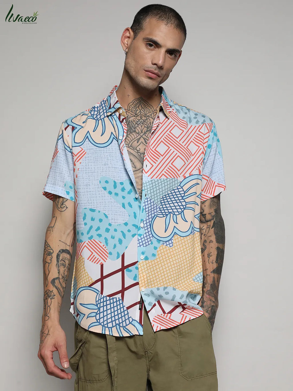 Ecoliva Abstract Patch Shirt