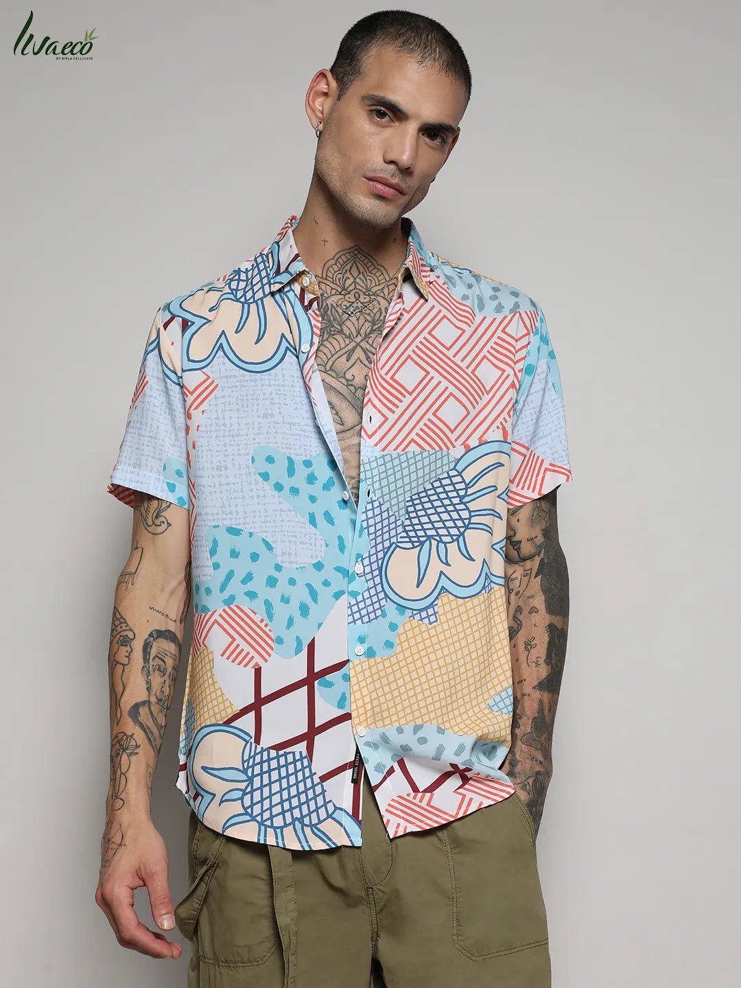 Ecoliva Abstract Patch Shirt