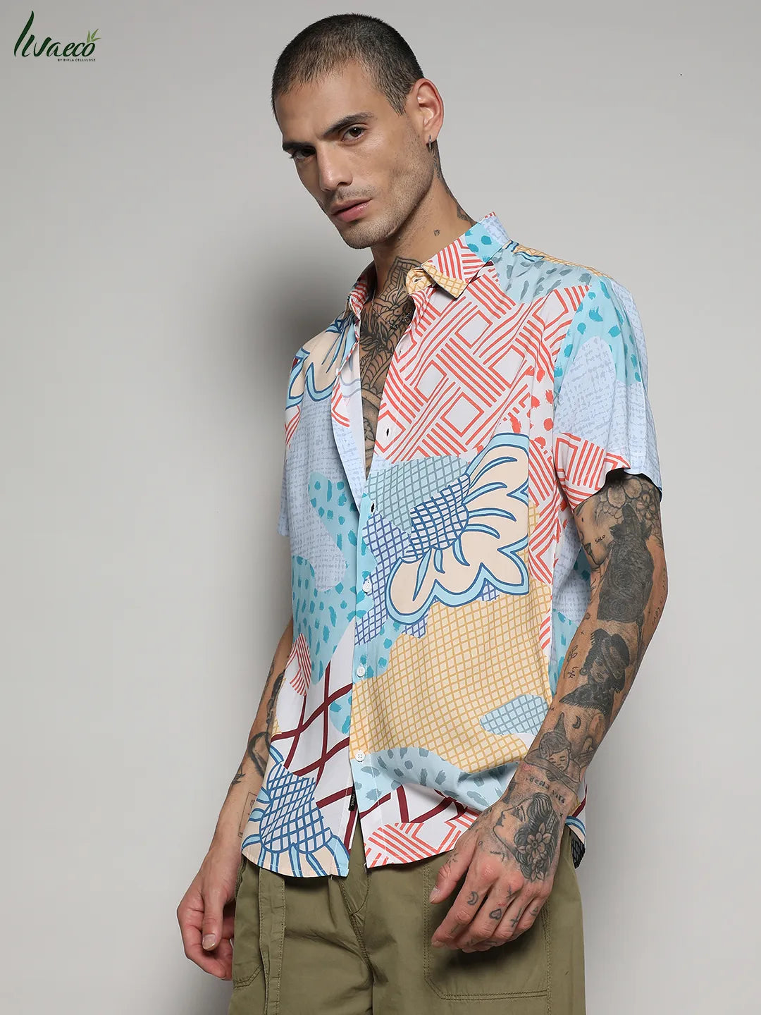 Ecoliva Abstract Patch Shirt