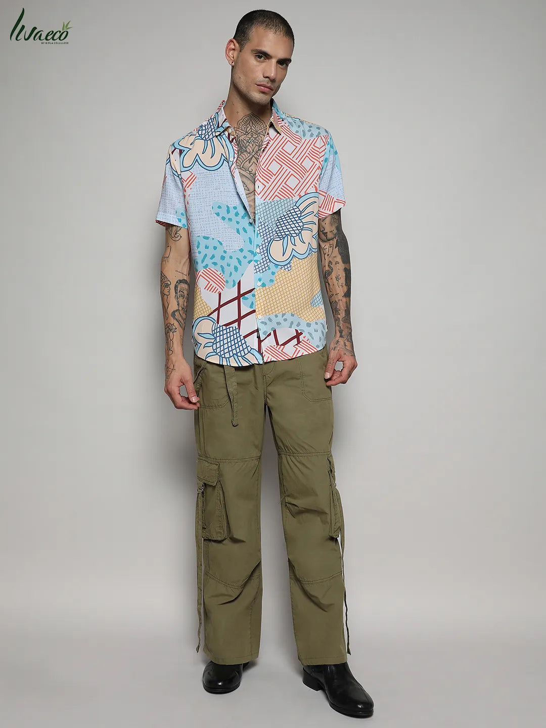 Ecoliva Abstract Patch Shirt