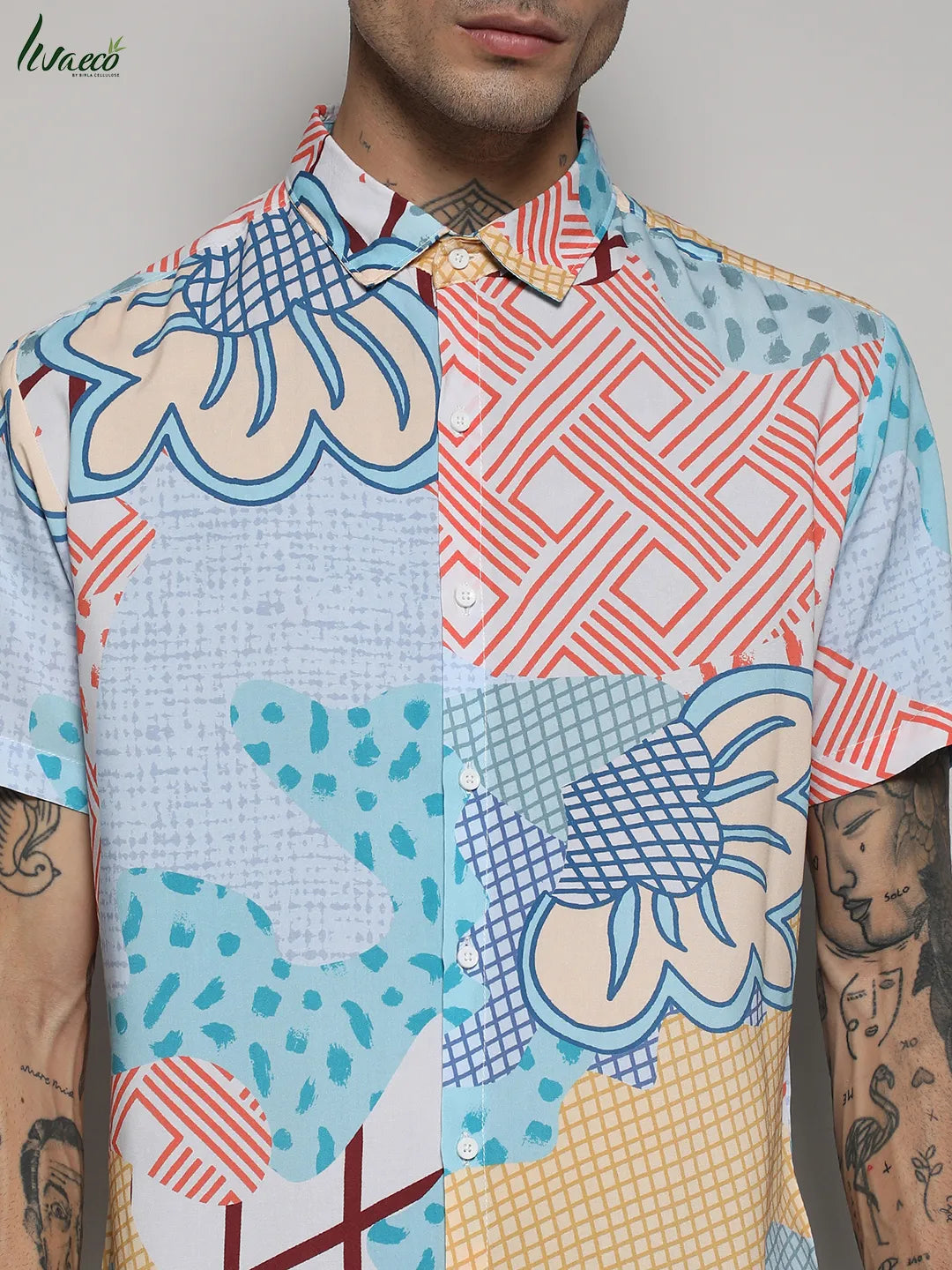 EcoLiva Multicolour Abstract Patch Shirt