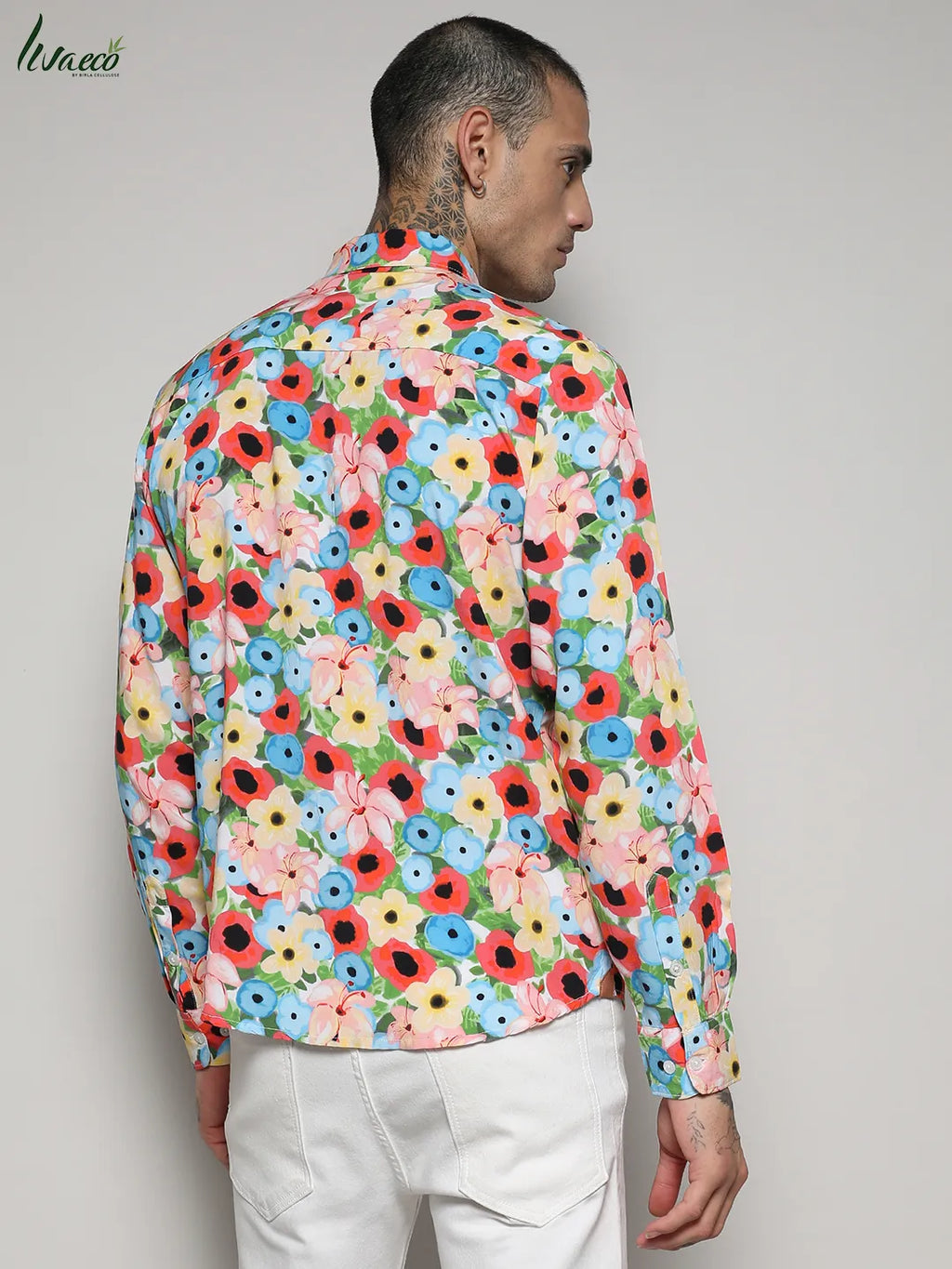 Ecoliva Artistic Botanical Cluster Shirt