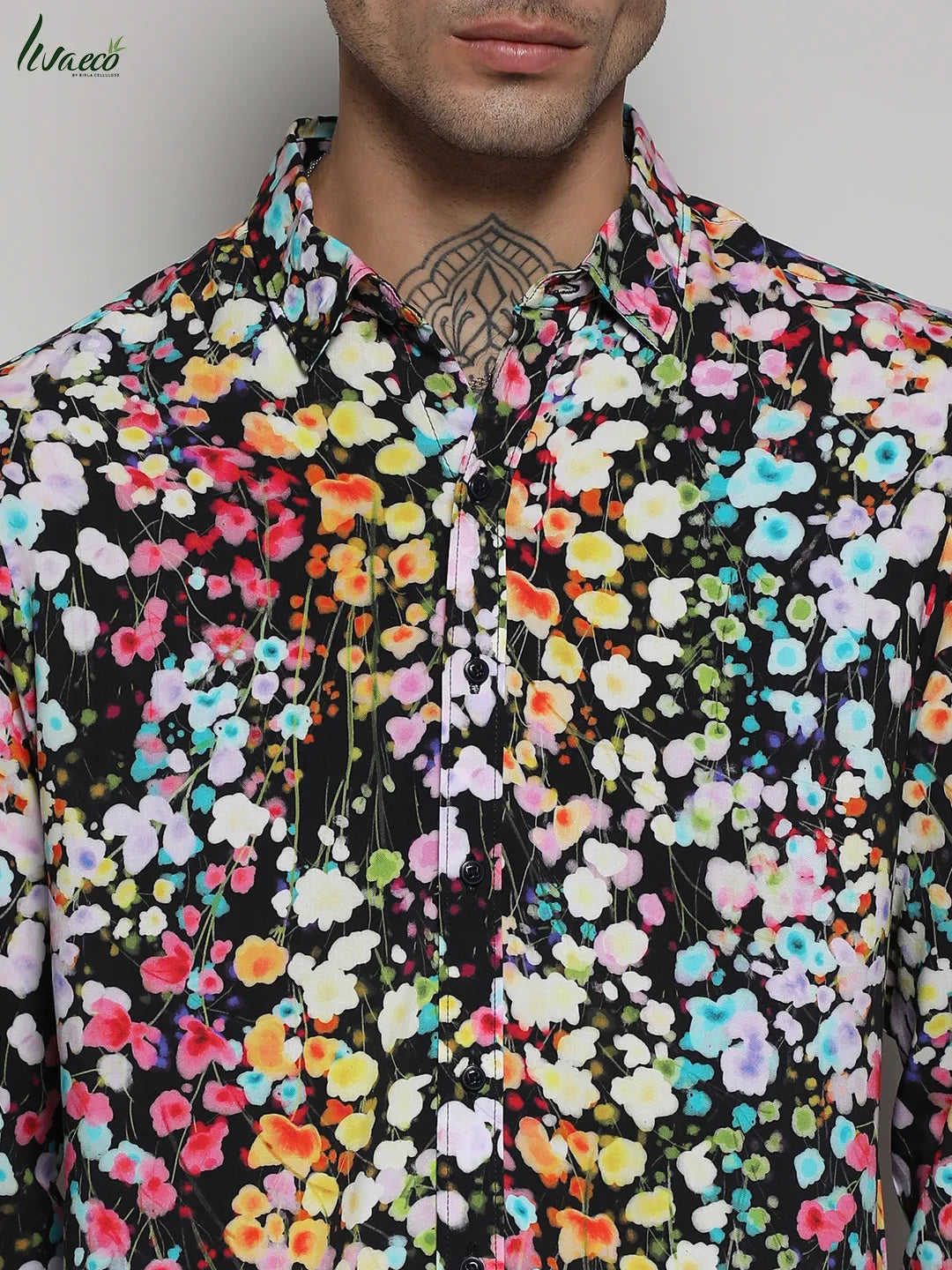 EcoLiva Multicolour Botanical Cluster Shirt