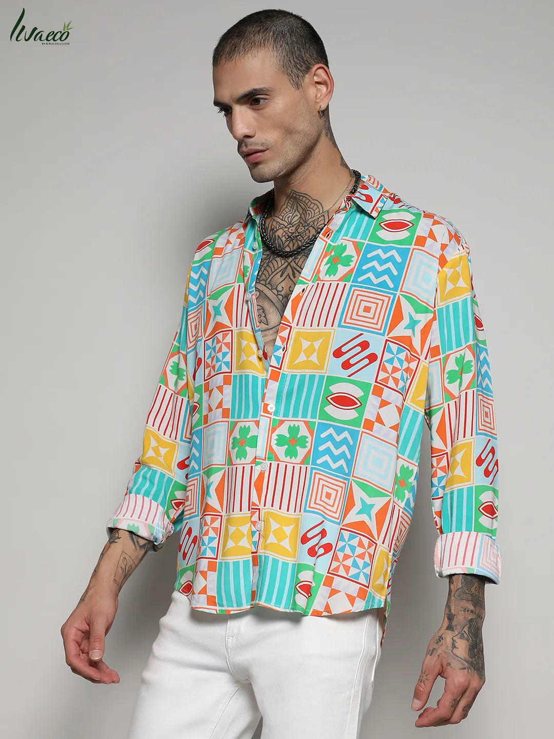 Ecoliva Mosaic Block Shirt