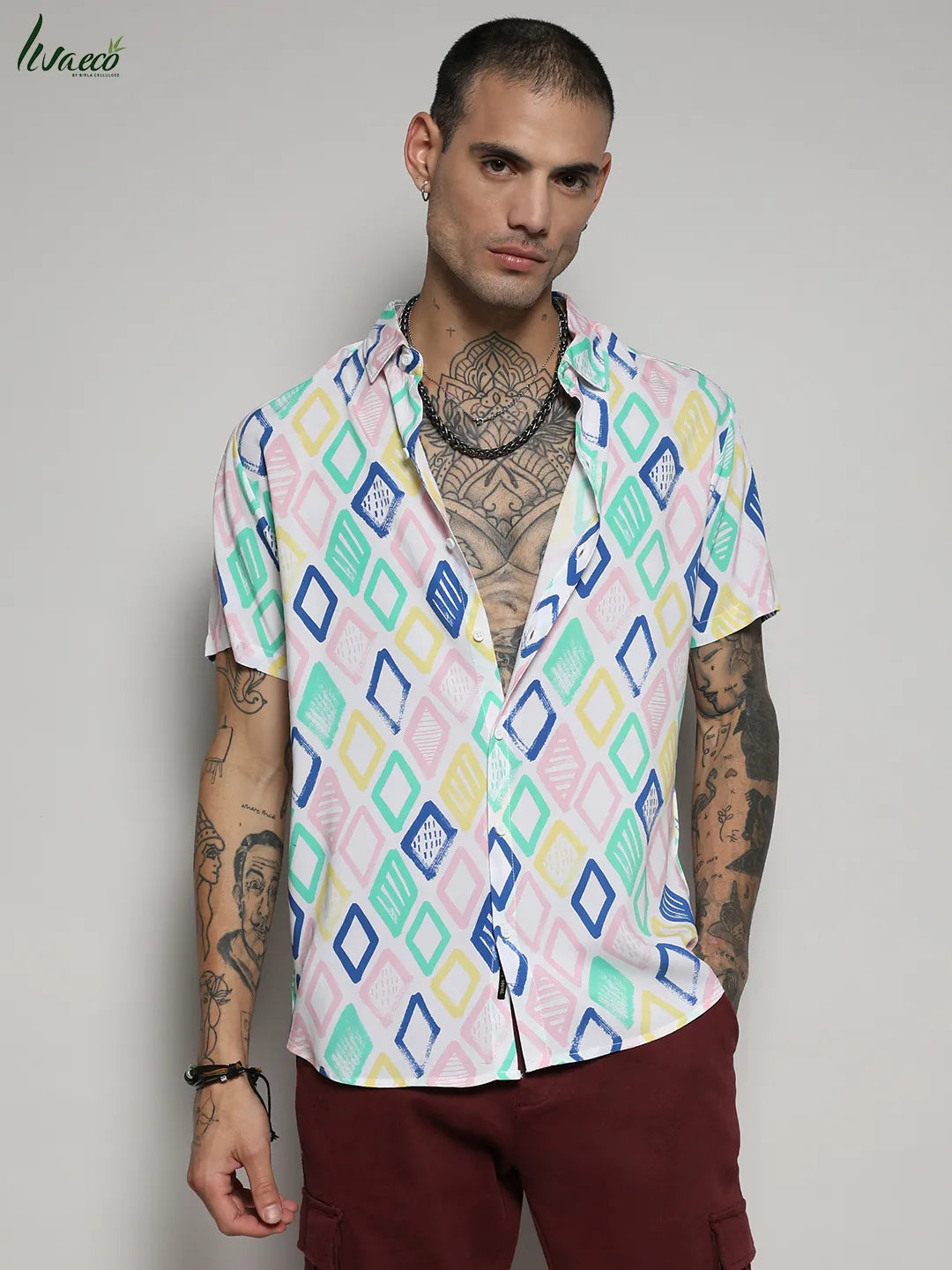 Ecoliva Rhombus Strokes Shirt