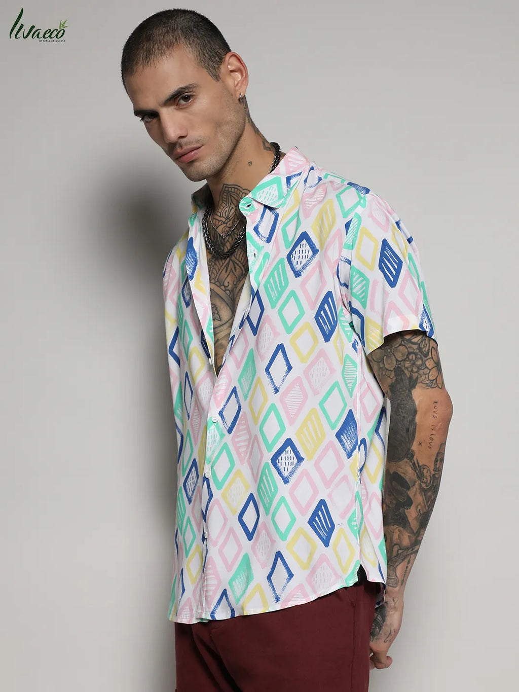 Ecoliva Rhombus Strokes Shirt