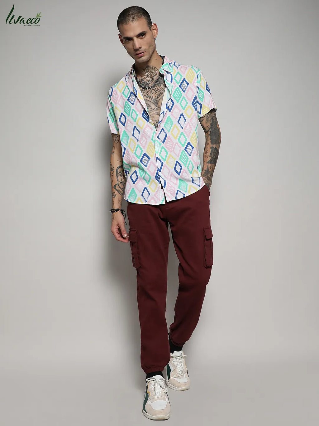 Ecoliva Rhombus Strokes Shirt