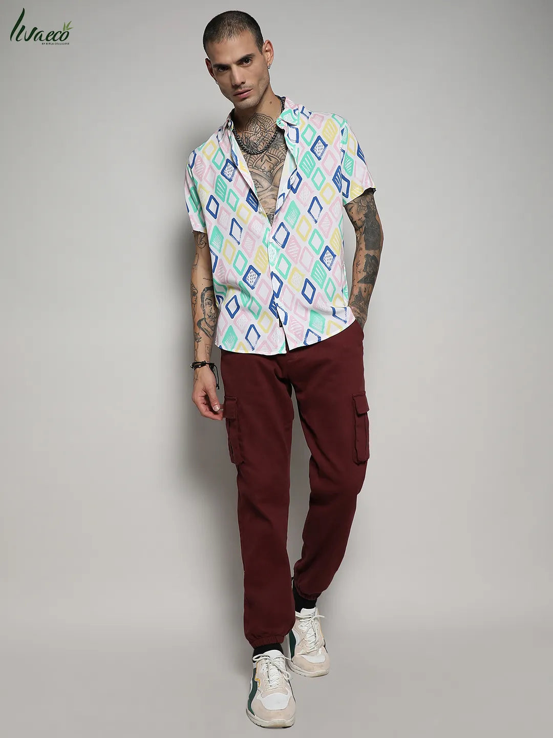 Ecoliva Rhombus Strokes Shirt