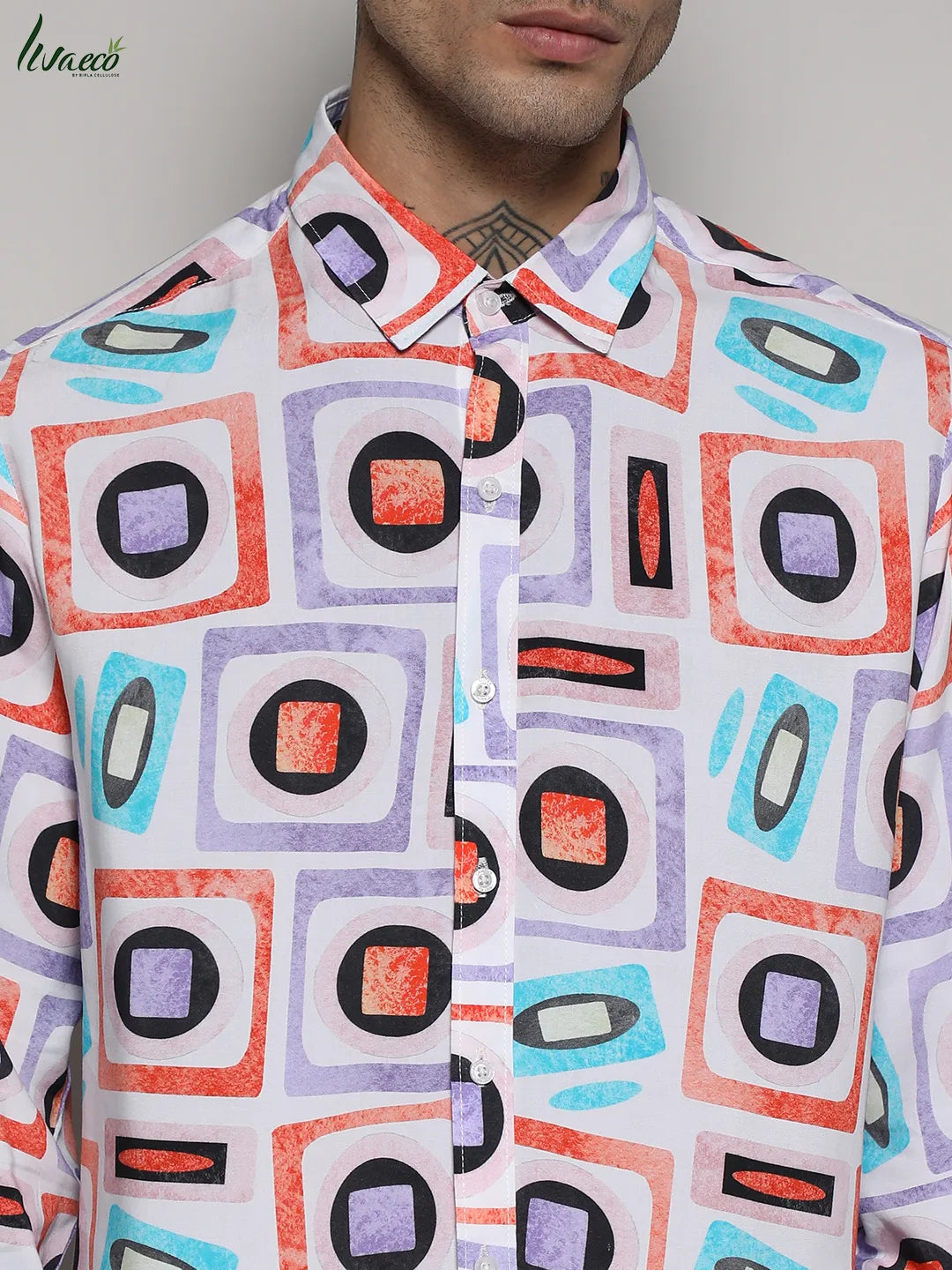 EcoLiva Multicolour Structural Block Shirt