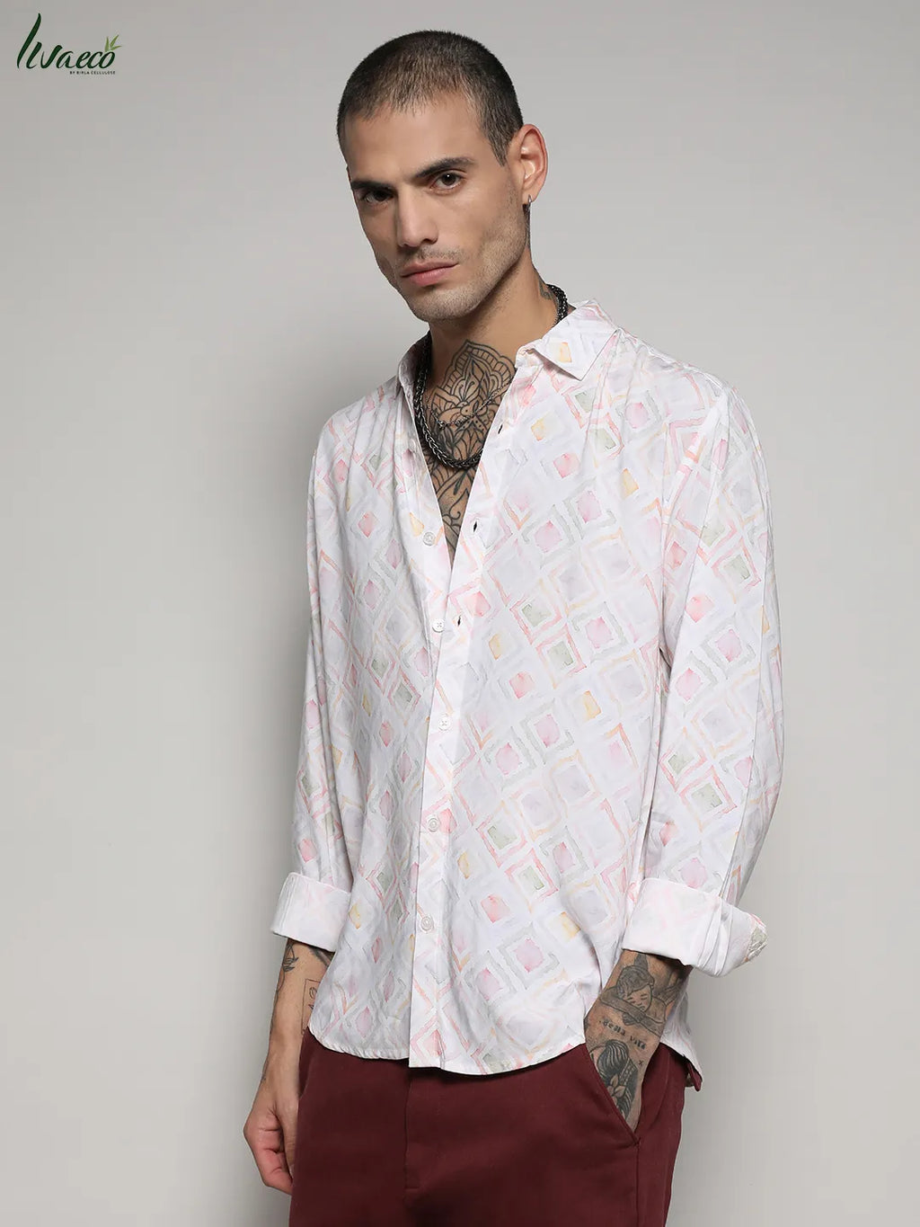 Ecoliva Geometric Strokes Shirt