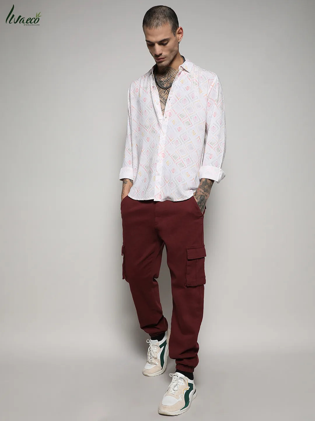 Ecoliva Geometric Strokes Shirt