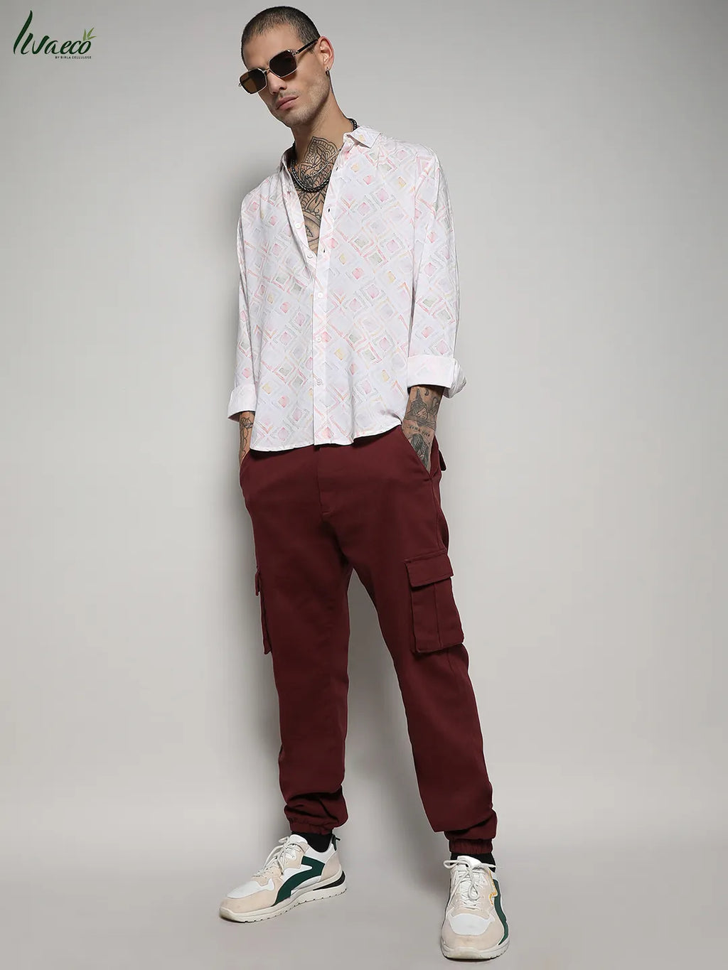 Ecoliva Geometric Strokes Shirt