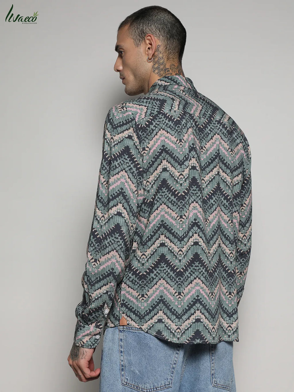 Ecoliva Abstract Zig Zag Shirt