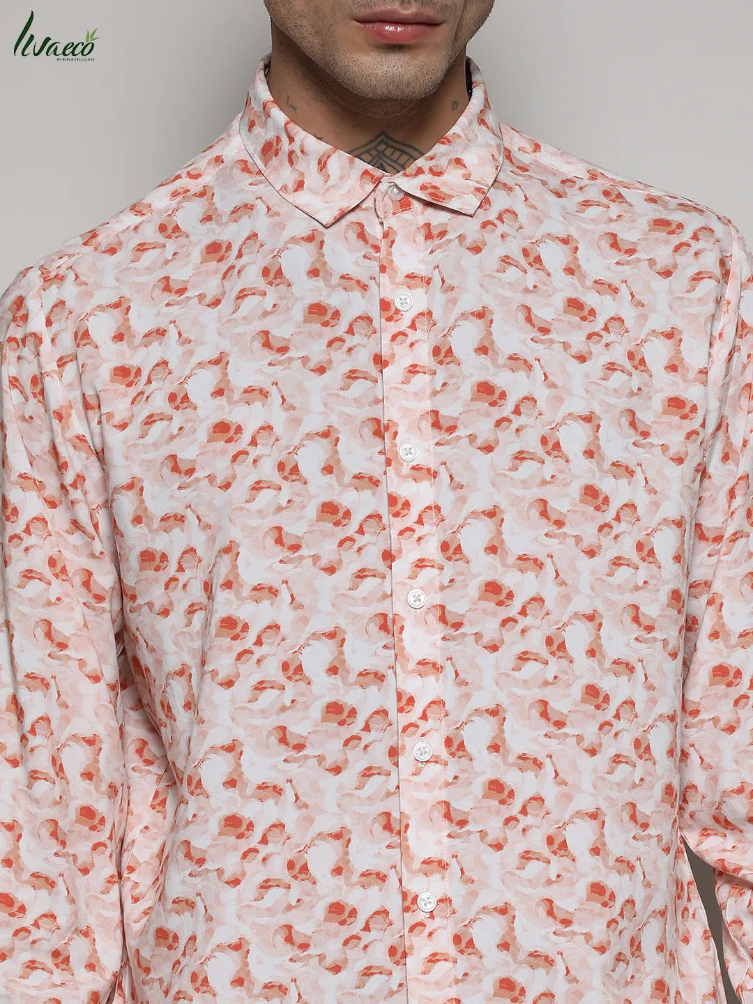 EcoLiva Orange Abstract Swirl Shirt