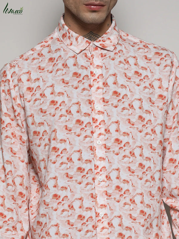 EcoLiva Orange Abstract Swirl Shirt