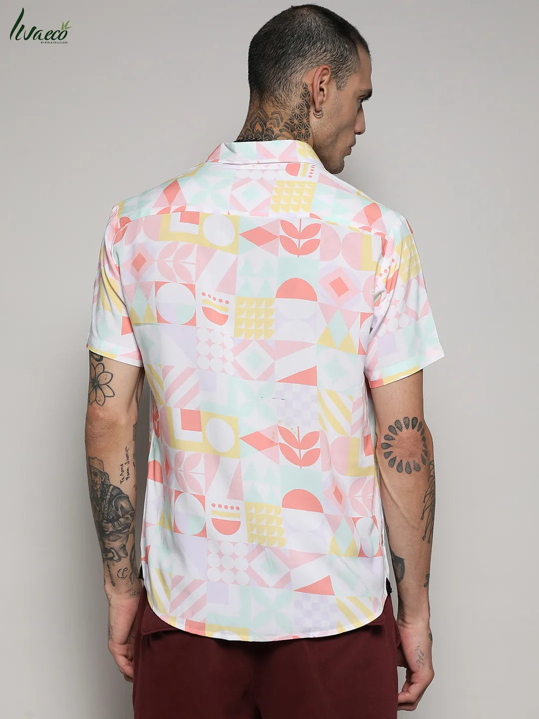 Ecoliva Geometric Floral Block Shirt