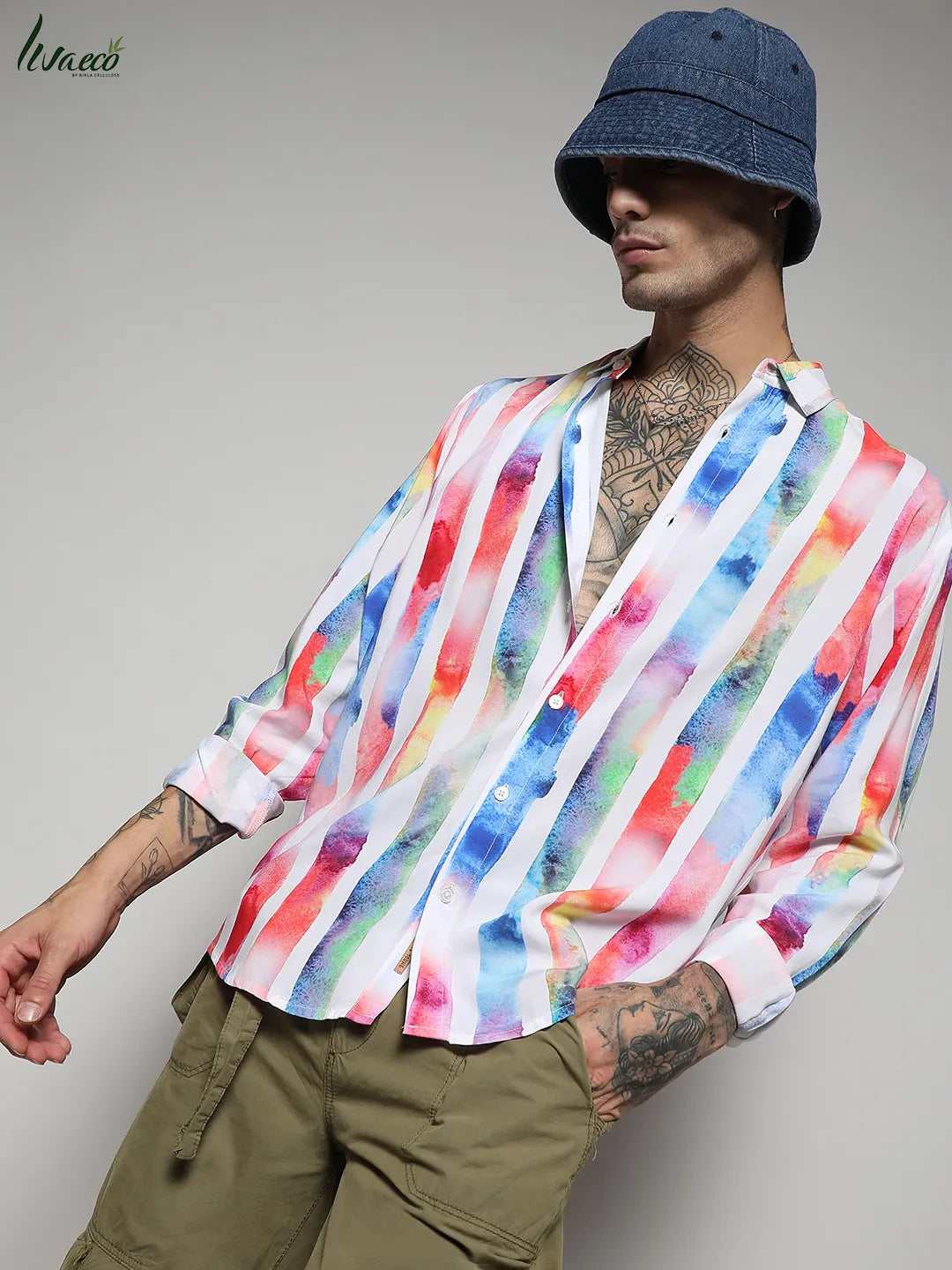 Ecoliva Tie Dye Striped Shirt