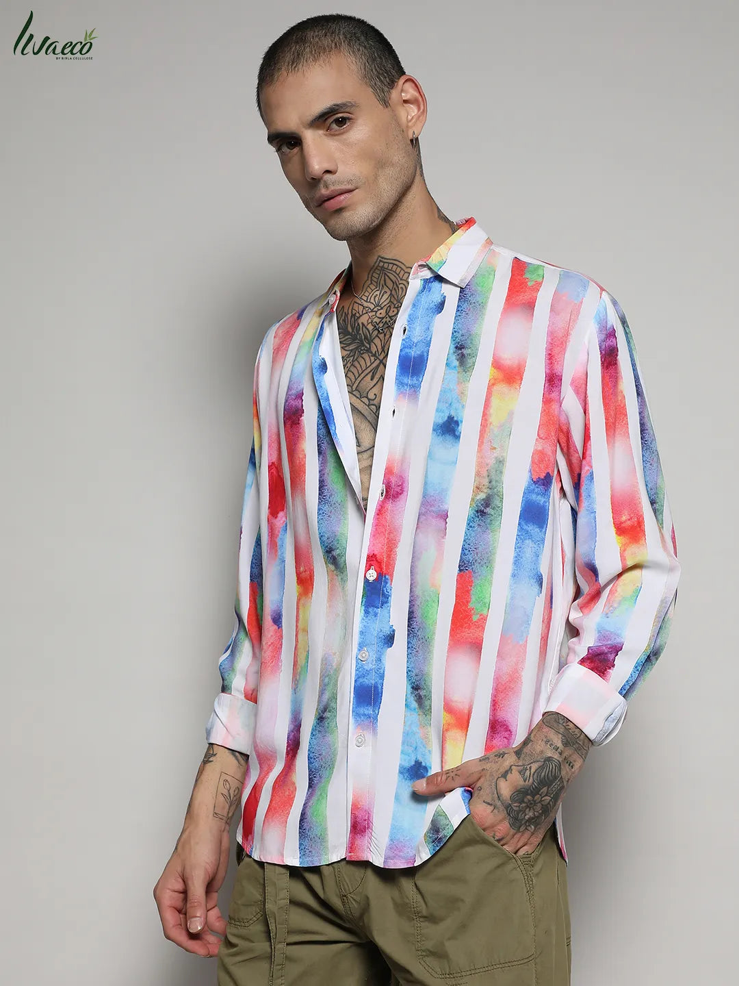 Ecoliva Tie Dye Striped Shirt