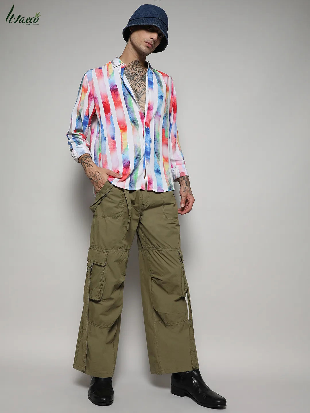 Ecoliva Tie Dye Striped Shirt