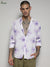 EcoLiva White & Lavender Faded Floral Strokes Shirt