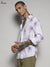 EcoLiva White & Lavender Faded Floral Strokes Shirt