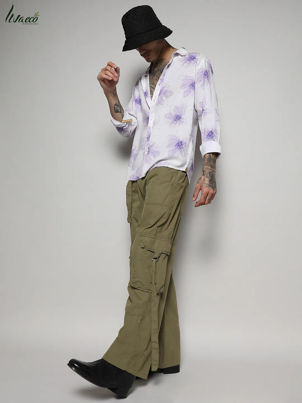 Ecoliva Faded Floral Strokes Shirt