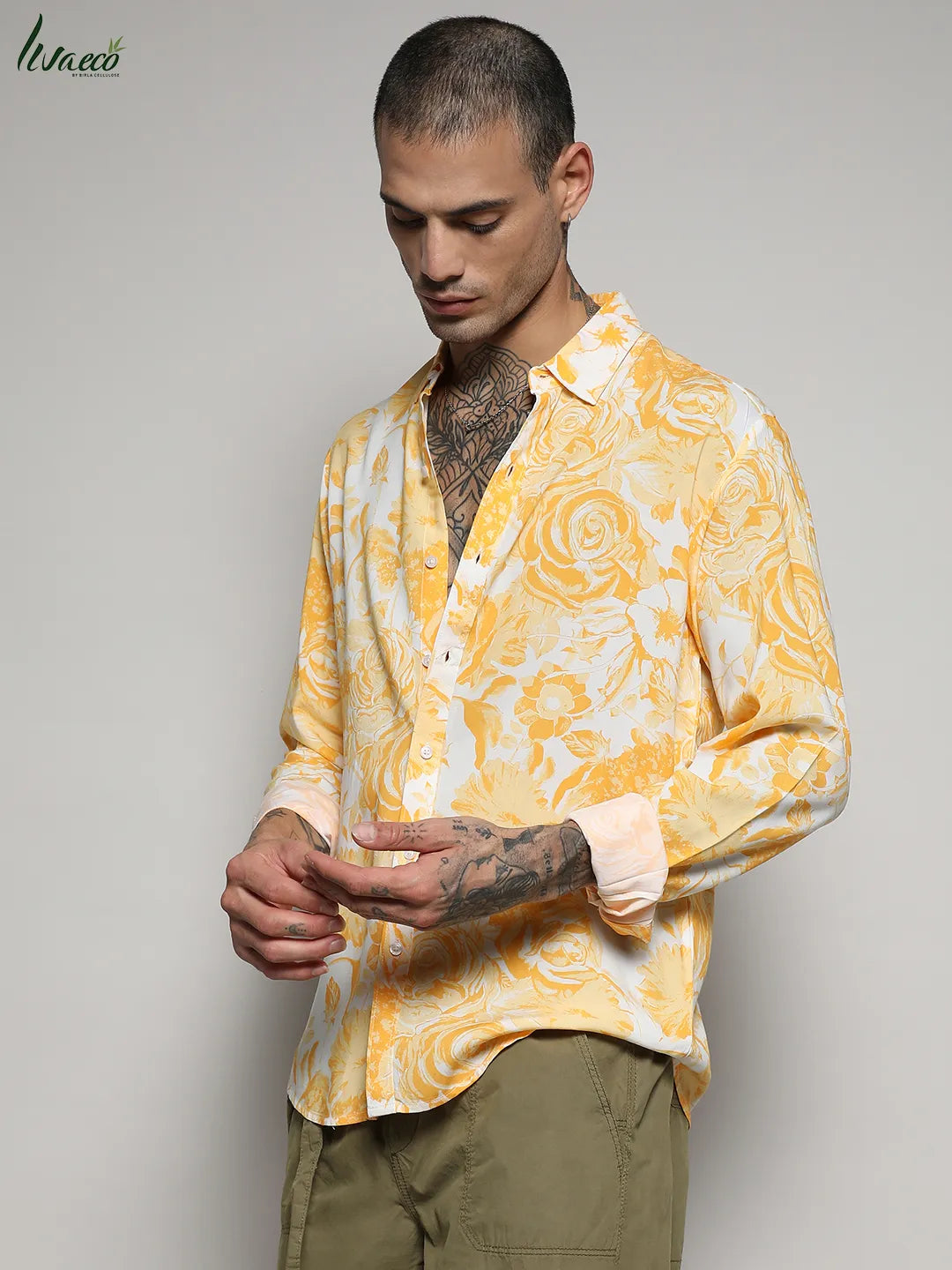 Ecoliva Contrast Botanical Shirt