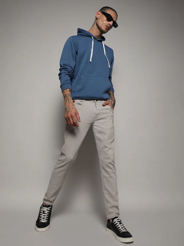 Pullover Hoodie With Contrast Drawstring