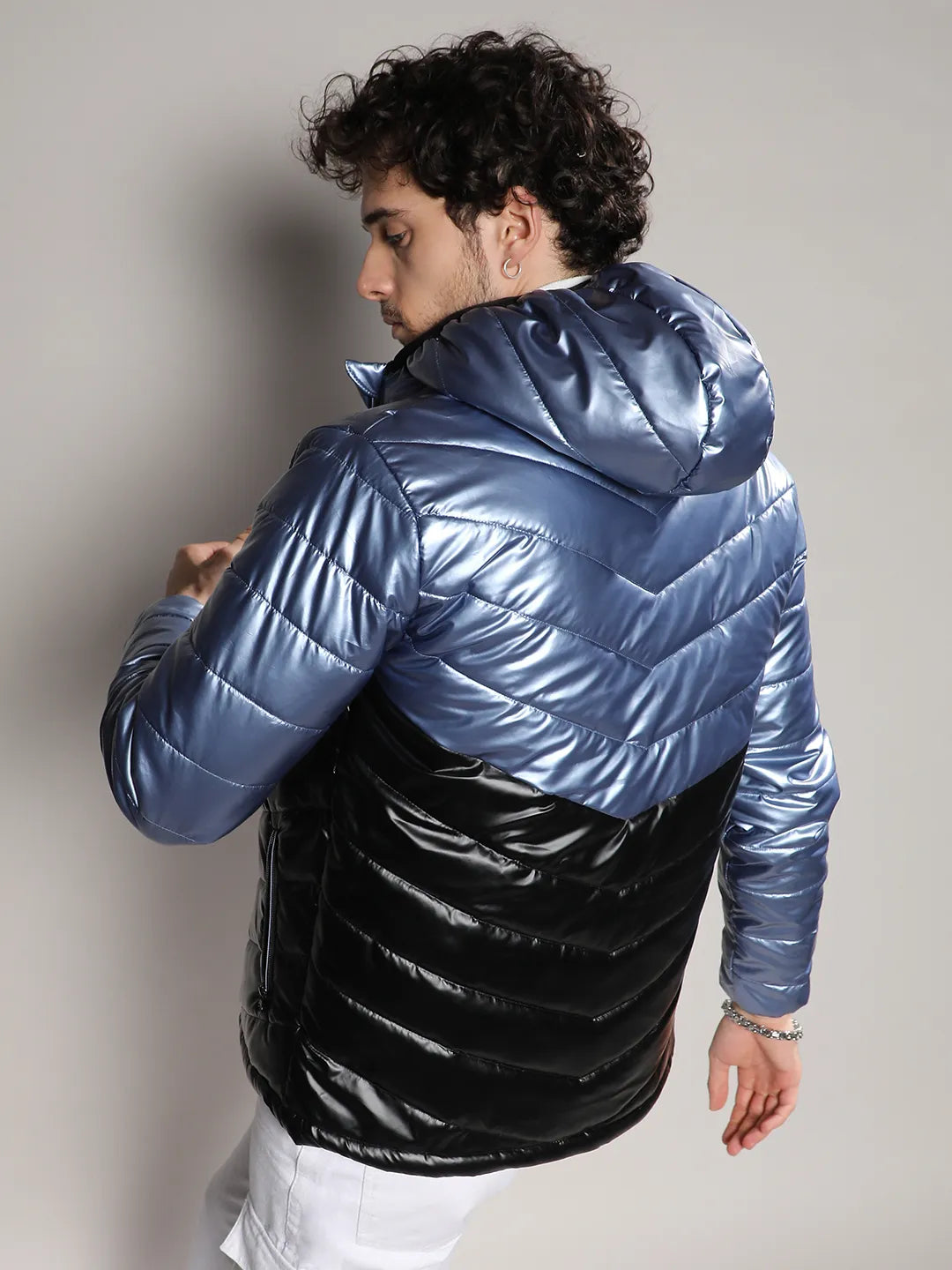 Metallic Quilted Puffer Jacket