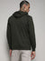 Forest Green Zip-Front Hoodie With Contrast Drawstring