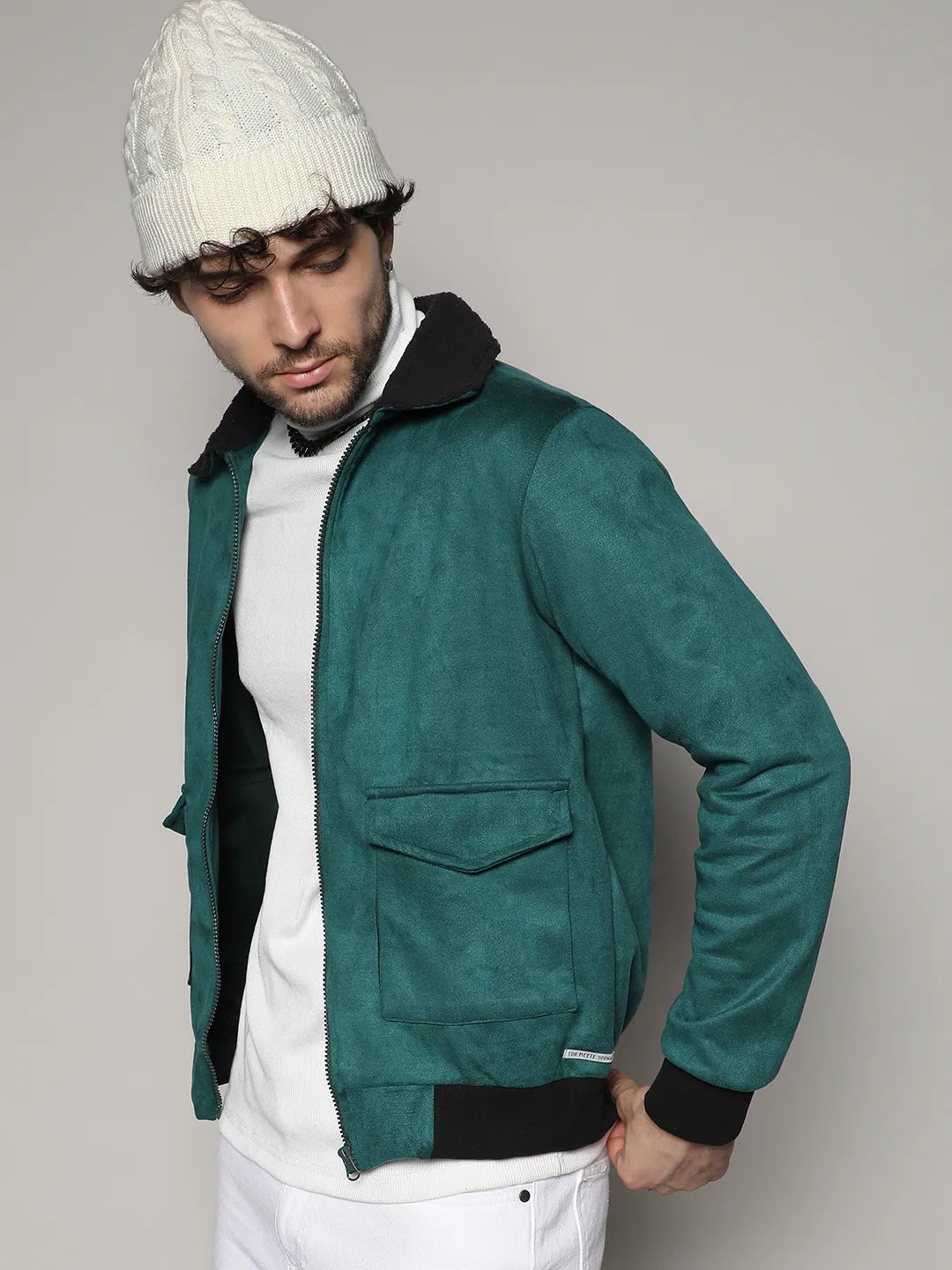 Zip-Front Jacket With Fleece Collar