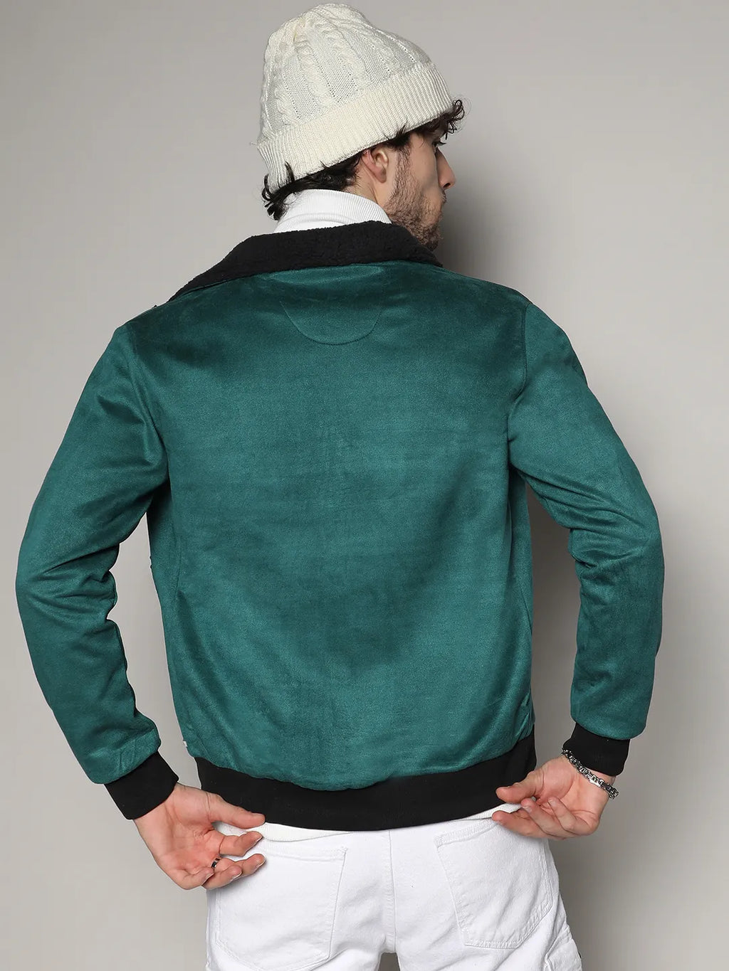 Zip-Front Jacket With Fleece Collar