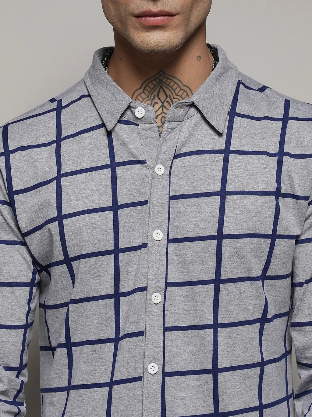 Grey Graph Check Shirt