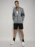 Grey Heathered Activewear Jacket With Contrast Detail