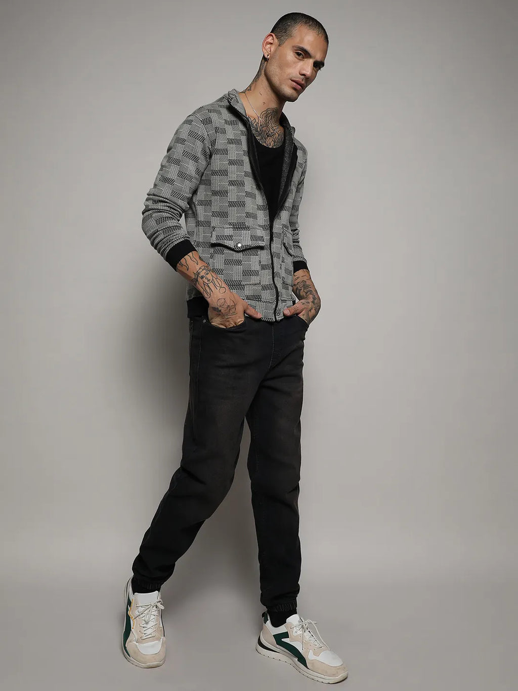 Textured Jacket With Flap Pocket