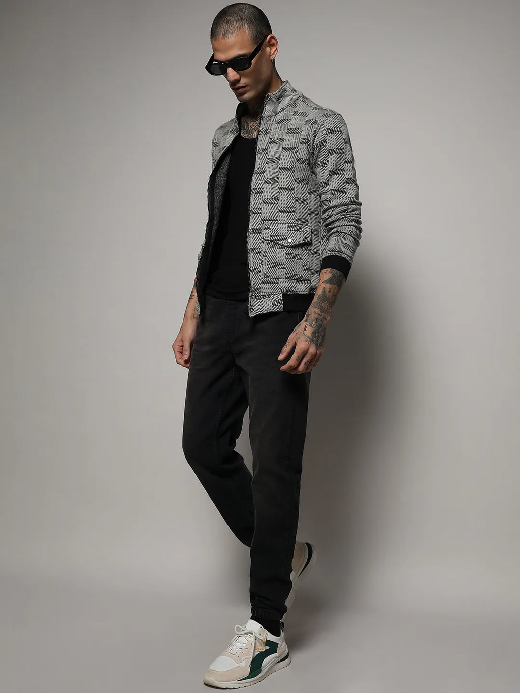 Textured Jacket With Flap Pocket