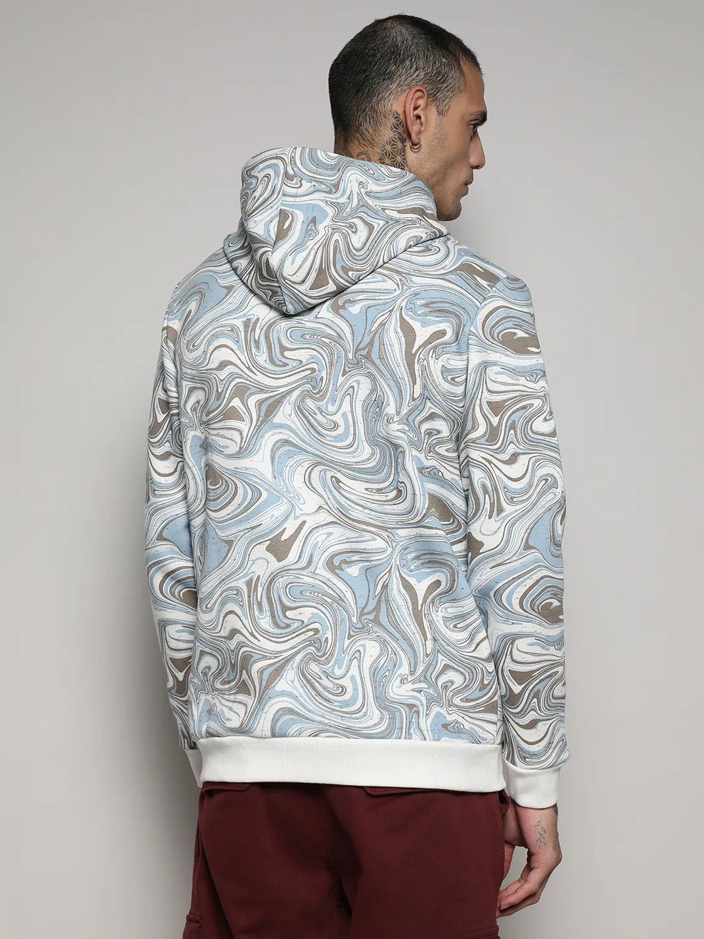 Contrast Fluid Zip Front Hoodie